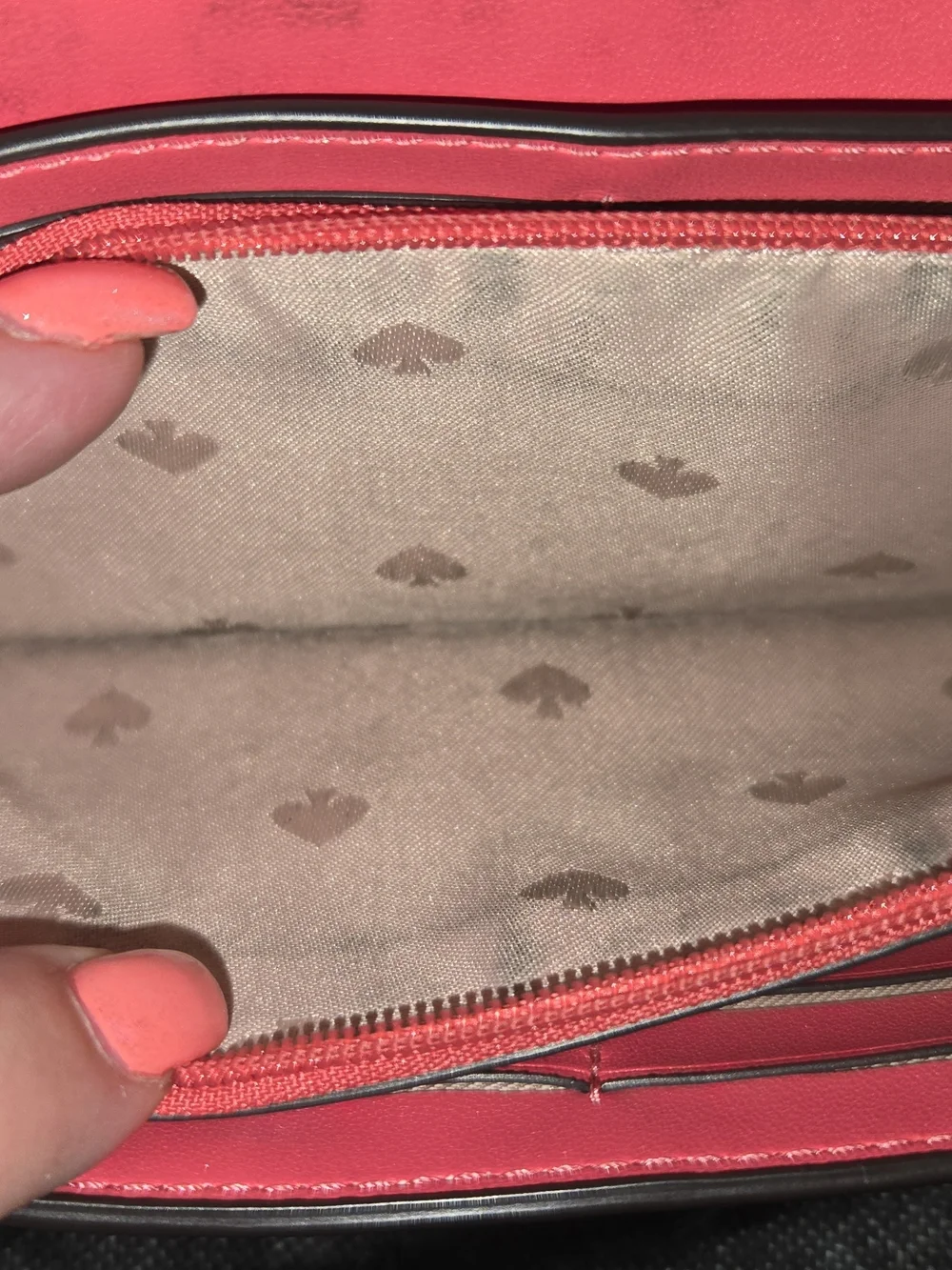 Kate Spade Marti Large Slim Flap Wallet Pebbled Leather Pink Coral K6402
